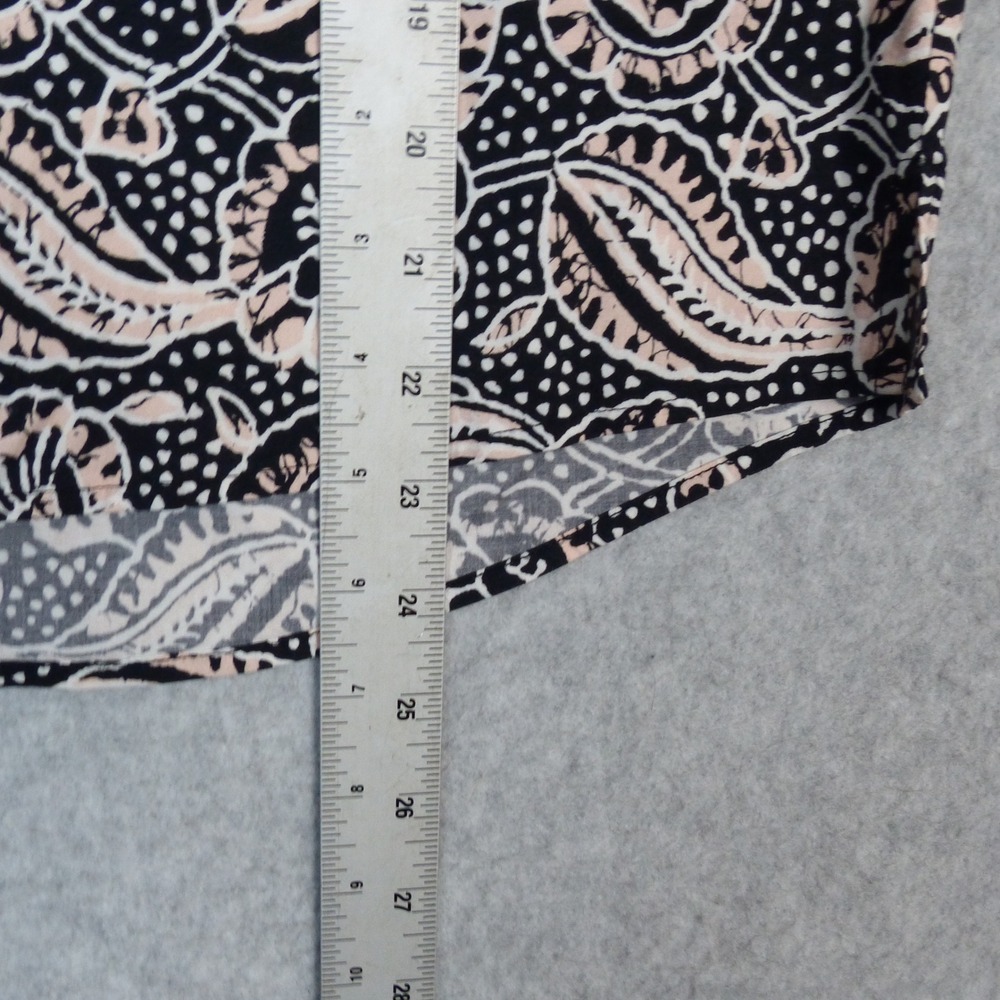 Veronica Beard Paisley Floral Button Down Shirt Roll Sleeve Navy Blush Size 8 - Picture 9 of 10